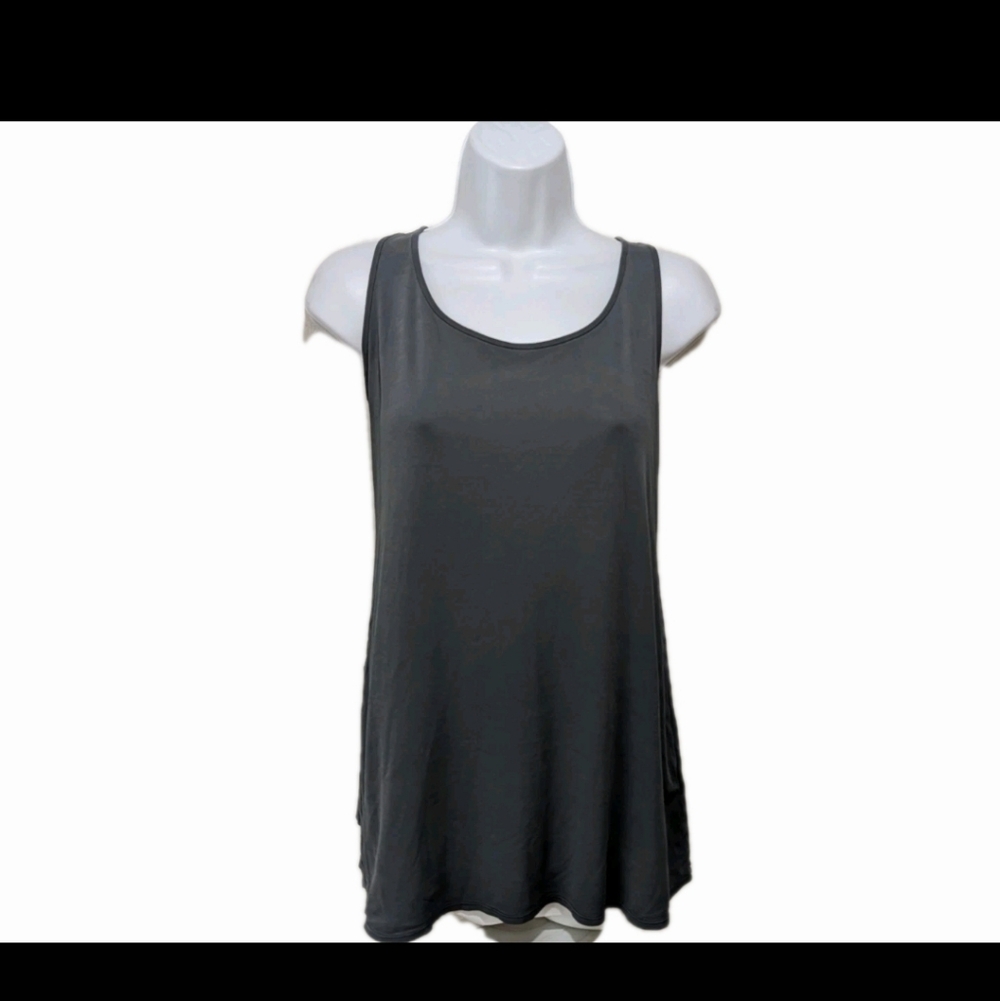 Eileen Fisher Silk Tank Top S Gray Sleeveless Blouse Sustainable Mature City